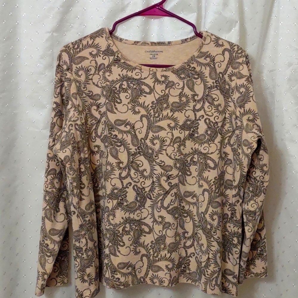 🍁4/$25 Women's Croft & Barrow long sleeve tee, size 1X